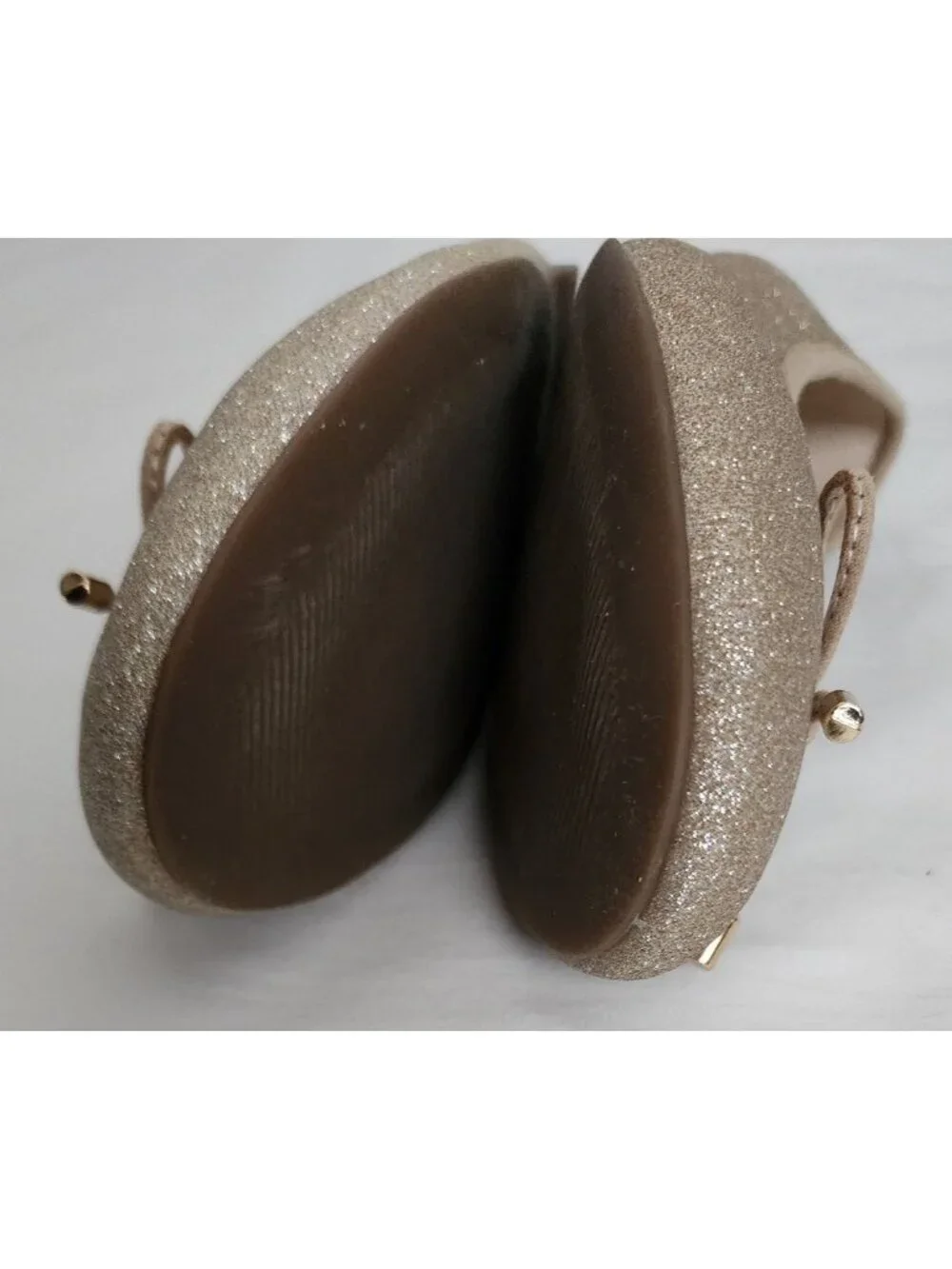 Xappeal Women's Gold TINE Classic Round Toe Bow Ballet Flat Shoes Size 10M